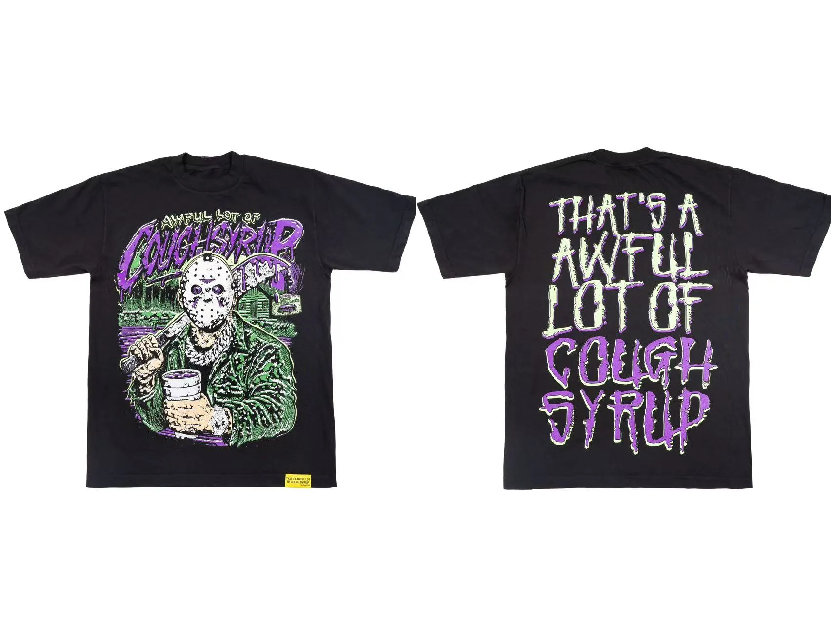 2237# Black ｜ THAT'S A AWFUL LOT OF COUGH SYRUP In Stock T （fabric):32 Sizes（size）：S-M L X L （colour）： Black/ 👉